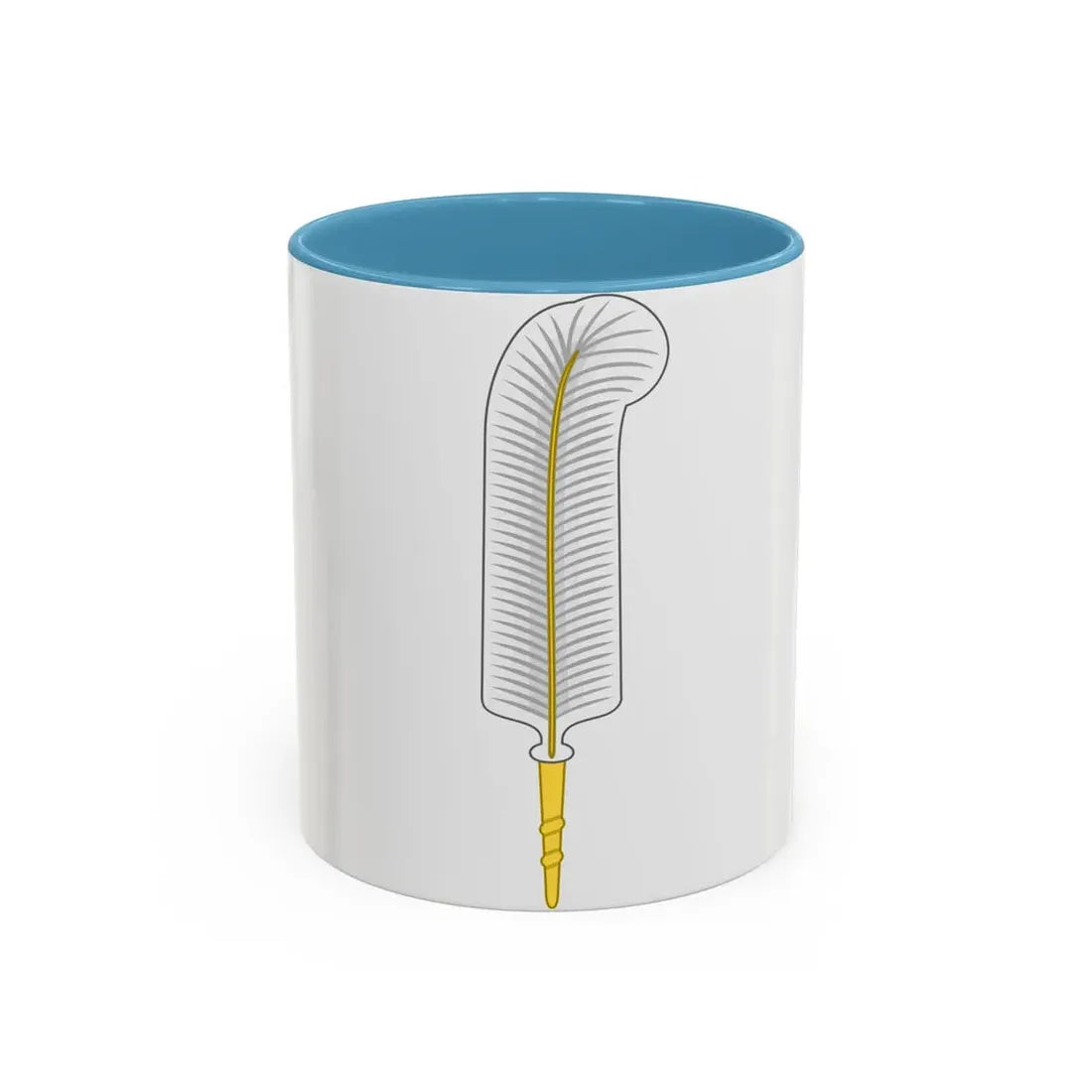 Ostrich Feather Badge - Accent Coffee Mug 11oz Light Blue - Go Mug Yourself