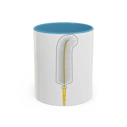 Ostrich Feather Badge - Accent Coffee Mug 11oz Light Blue - Go Mug Yourself