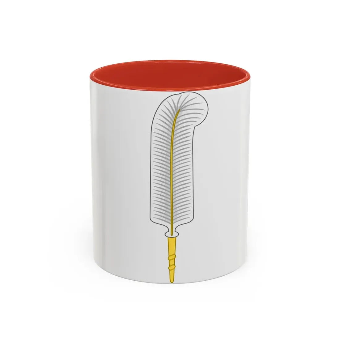 Ostrich Feather Badge - Accent Coffee Mug 11oz Red - Go Mug Yourself