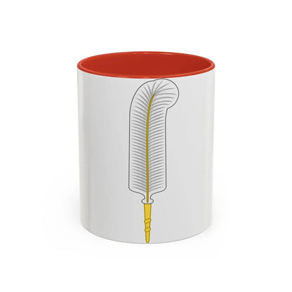 Ostrich Feather Badge - Accent Coffee Mug 11oz Red - Go Mug Yourself