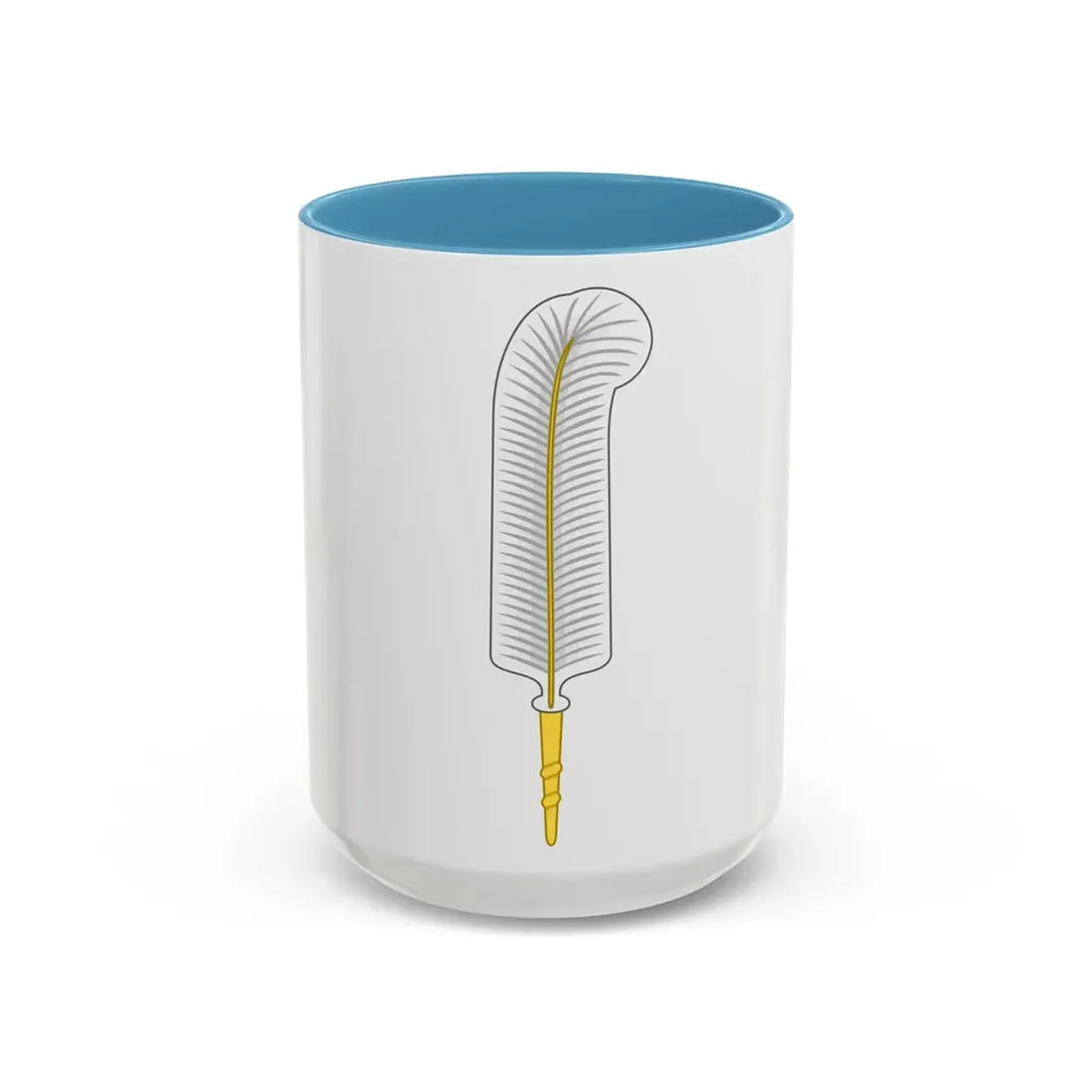 Ostrich Feather Badge - Accent Coffee Mug 15oz Light Blue - Go Mug Yourself