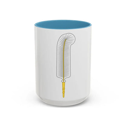 Ostrich Feather Badge - Accent Coffee Mug 15oz Light Blue - Go Mug Yourself