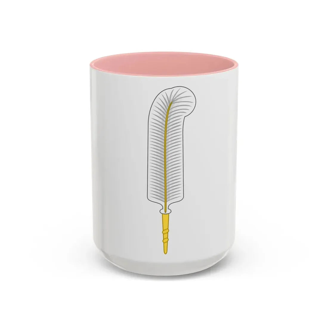 Ostrich Feather Badge - Accent Coffee Mug 15oz Pink - Go Mug Yourself