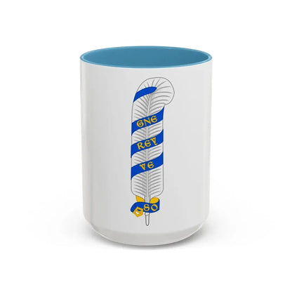 Ostrich Feather Badge of Henry IV - Accent Coffee Mug 15oz Light Blue - Go Mug Yourself