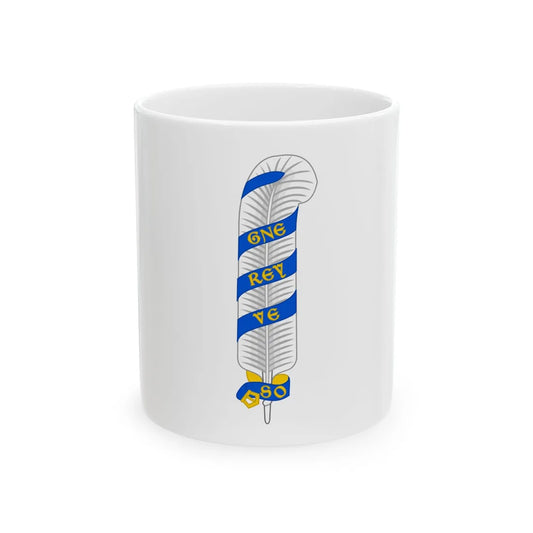 Ostrich Feather Badge of Henry IV - White Coffee Mug 11oz - Go Mug Yourself