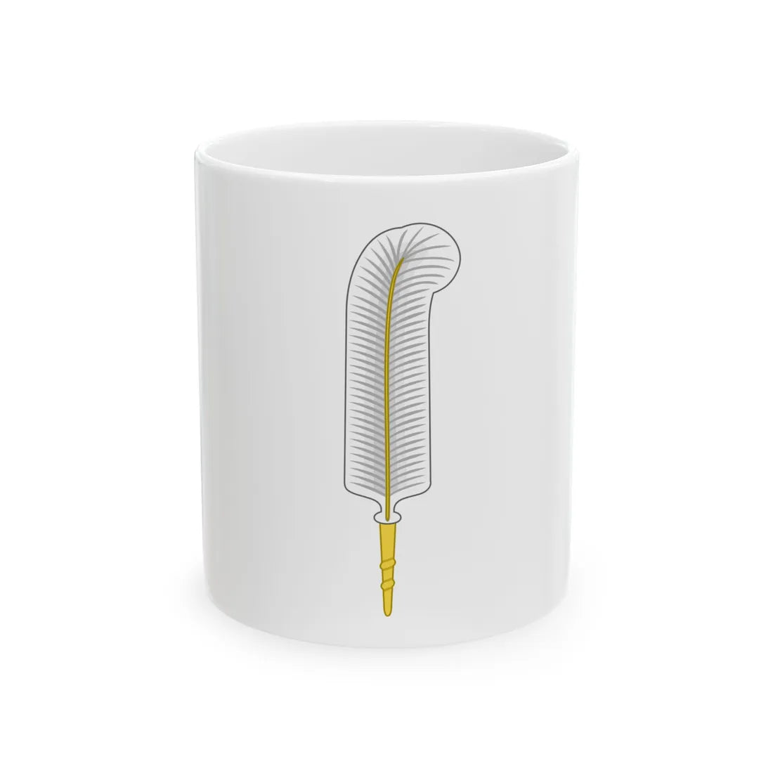 Ostrich Feather Badge - White Coffee Mug 11oz - Go Mug Yourself