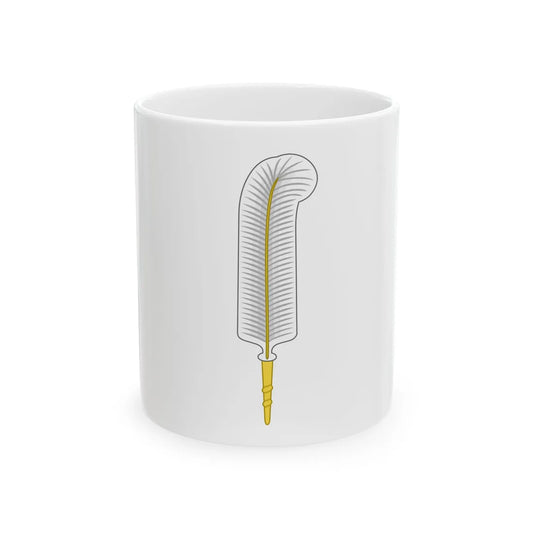 Ostrich Feather Badge - White Coffee Mug 11oz - Go Mug Yourself