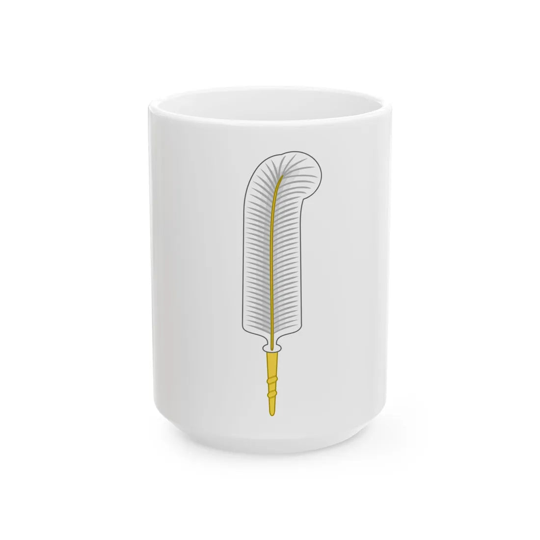 Ostrich Feather Badge - White Coffee Mug 15oz - Go Mug Yourself