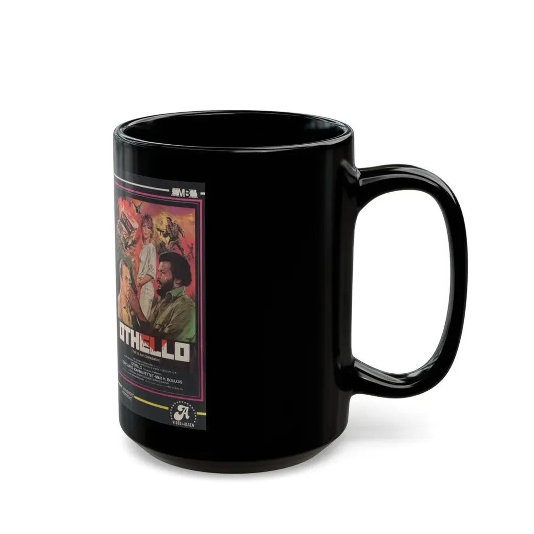 OTHELLO THE BLACK COMMANDO (VHS COVER) - Black Coffee Mug - Go Mug Yourself
