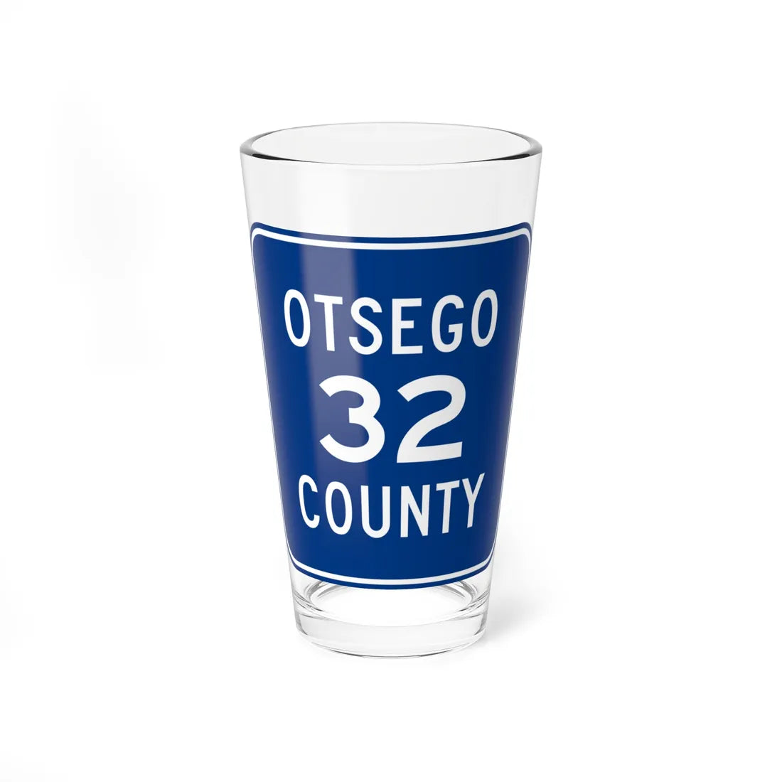 Otsego County 32 NY old (New York) (Road Sign) Pint Glass 16oz 16oz - Go Mug Yourself