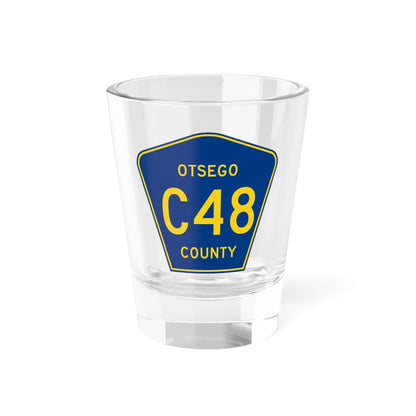 Otsego County C-48 (Michigan) (Road Sign) Shot Glass 1.5oz 1.5oz - Go Mug Yourself