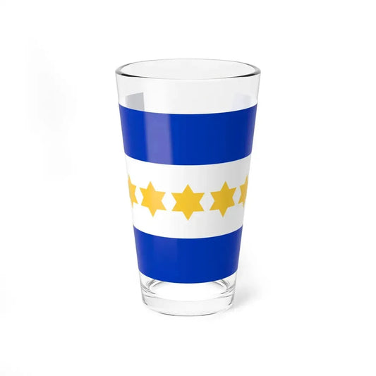Otta Wallishs Israel Flag Proposal 1949 (Israel) Pint Glass 16oz 16oz - Go Mug Yourself