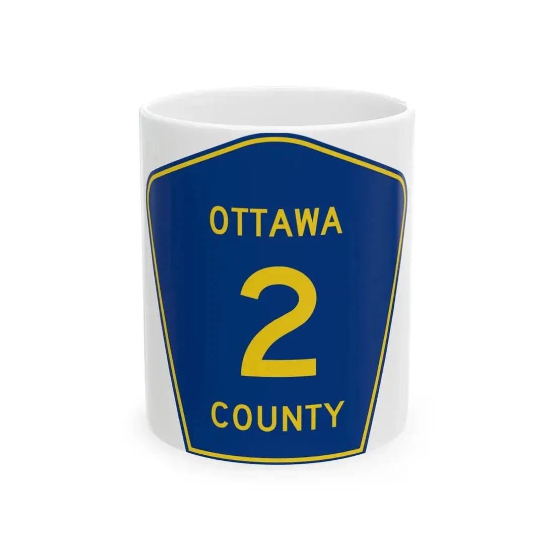 Ottawa County 2 (Ohio) (Road Sign) White Coffee Mug 11oz - Go Mug Yourself