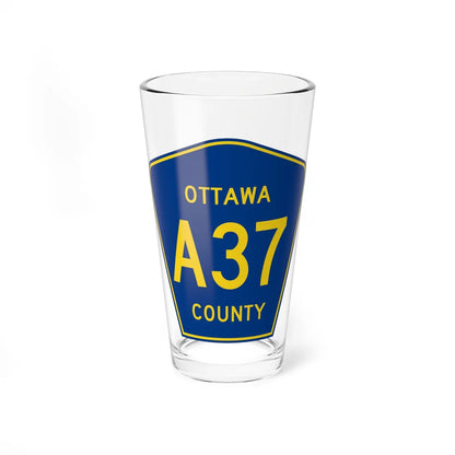 Ottawa County A-37 (Michigan) (Road Sign) Pint Glass 16oz 16oz - Go Mug Yourself