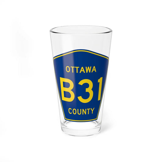 Ottawa County B-31 (Michigan) (Road Sign) Pint Glass 16oz 16oz - Go Mug Yourself