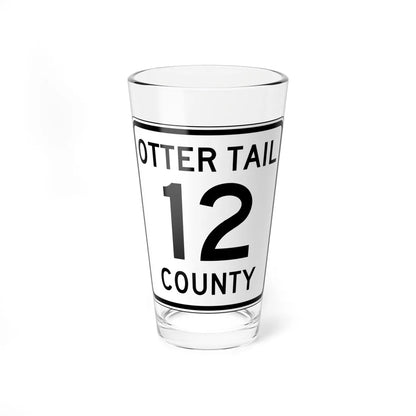 Otter Tail County Route 12 MN (Minnesota) (Road Sign) Pint Glass 16oz 16oz - Go Mug Yourself