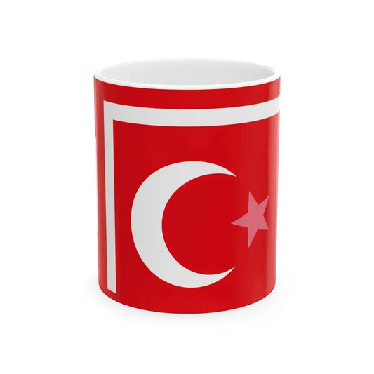 Ottoman War Flag from the Balkan Wars (Oman) White Coffee Mug 11oz - Go Mug Yourself