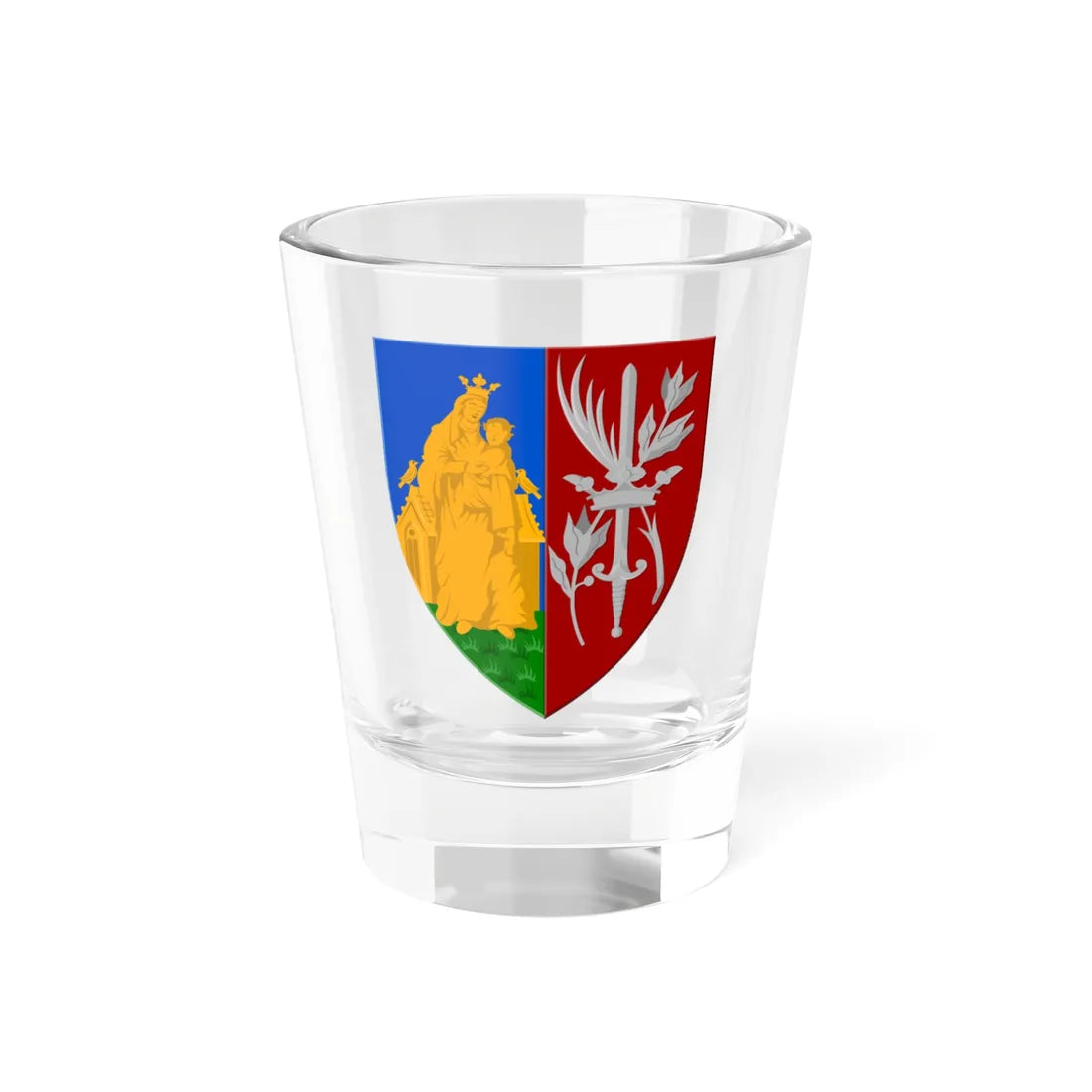 Oudergem wapen (Belgium) (Coat of Arms) Shot Glass 1.5oz 1.5oz - Go Mug Yourself