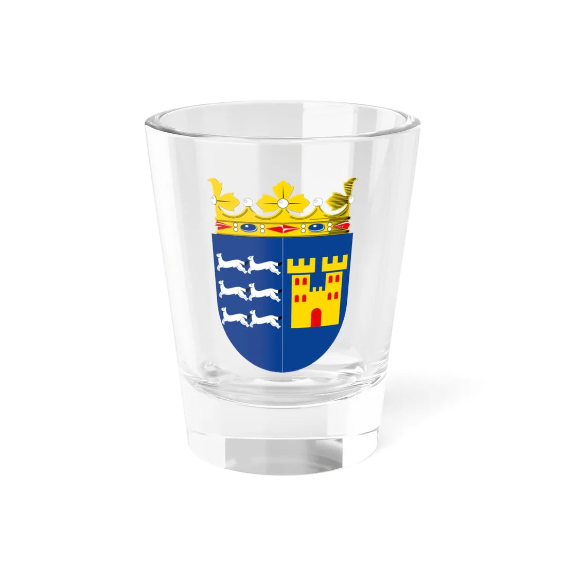 Oulun läänin vaakuna (Finland) (Coat of Arms) Shot Glass 1.5oz 1.5oz - Go Mug Yourself