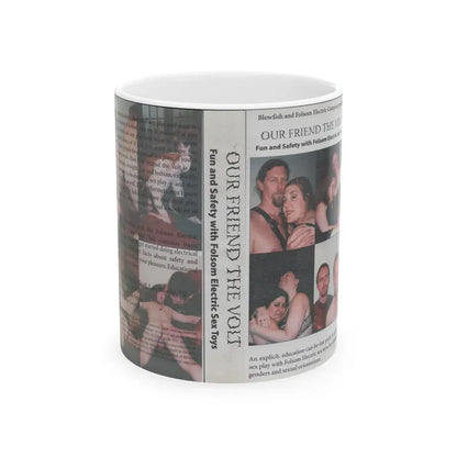 OUR FRIEND THE VOLT FUN AND SAFETY WITH FOLSOM ELECTRIC SEX TOYS (VHS COVER) - White Coffee Mug 11oz - Go Mug Yourself