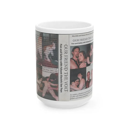 OUR FRIEND THE VOLT FUN AND SAFETY WITH FOLSOM ELECTRIC SEX TOYS (VHS COVER) - White Coffee Mug 15oz - Go Mug Yourself