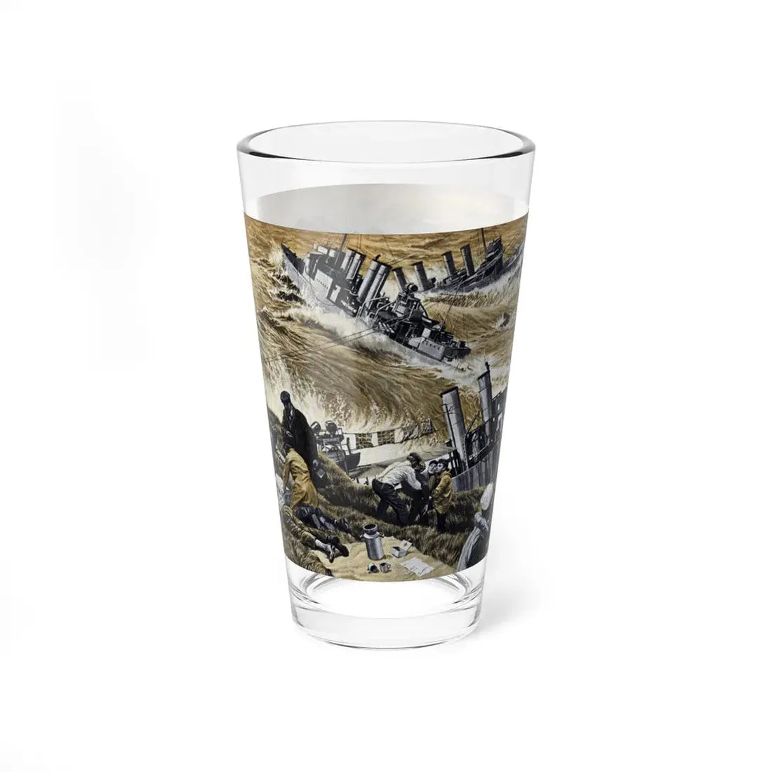 Our Navy's Greatest Dry-Run Disaster, Cavalier magazine, January 1961 (Magazine Illustration) Pint Glass 16oz - Go Mug Yourself