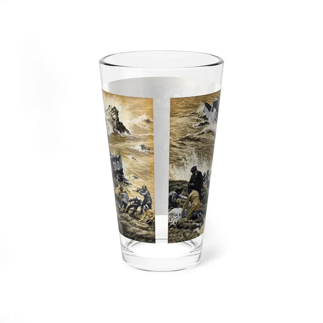 Our Navy's Greatest Dry-Run Disaster, Cavalier magazine, January 1961 (Magazine Illustration) Pint Glass 16oz - Go Mug Yourself