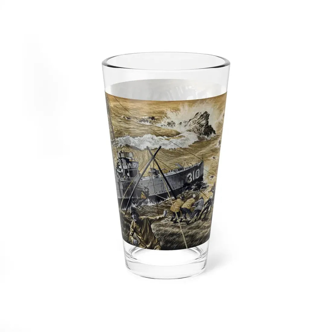 Our Navy's Greatest Dry-Run Disaster, Cavalier magazine, January 1961 (Magazine Illustration) Pint Glass 16oz - Go Mug Yourself