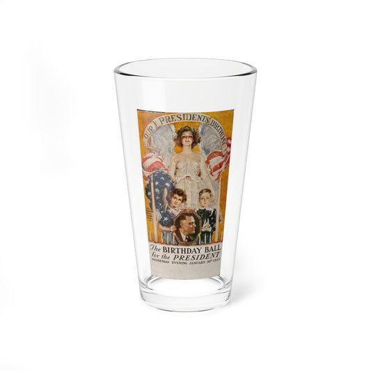 Our Presidents Birthday (Howard Chandler Christy, 1935) (Magazine Illustration) Pint Glass 16oz-16oz-Go Mug Yourself