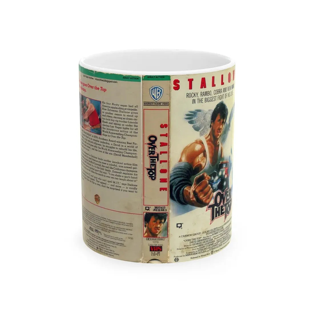 OVER THE TOP (VHS COVER) - White Coffee Mug 11oz - Go Mug Yourself