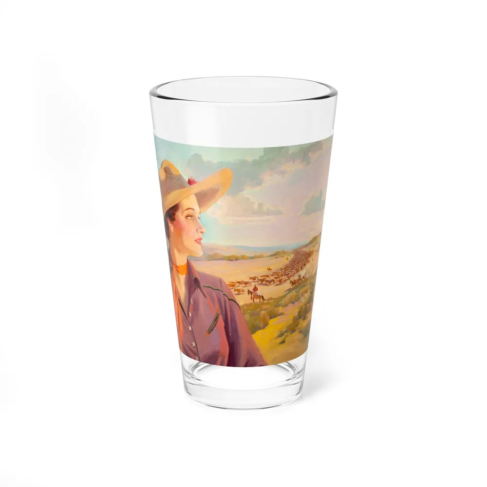 Overlooking the Herd (Magazine Illustration) Pint Glass 16oz-16oz-Go Mug Yourself