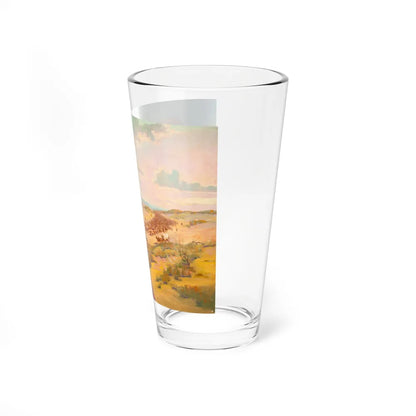 Overlooking the Herd (Magazine Illustration) Pint Glass 16oz-Go Mug Yourself