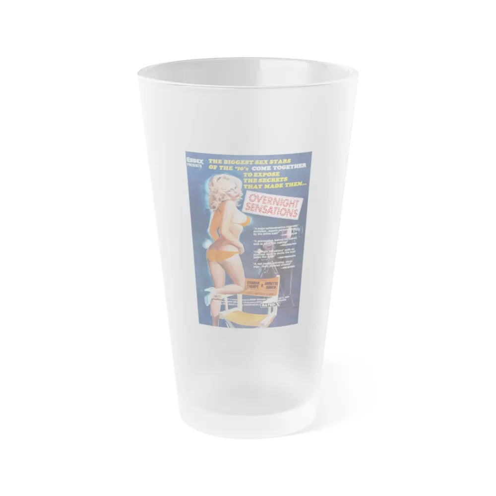 OVERNIGHT SENSATIONS 1976 Movie Poster - Frosted Pint Glass 16oz-16oz-Frosted-Go Mug Yourself