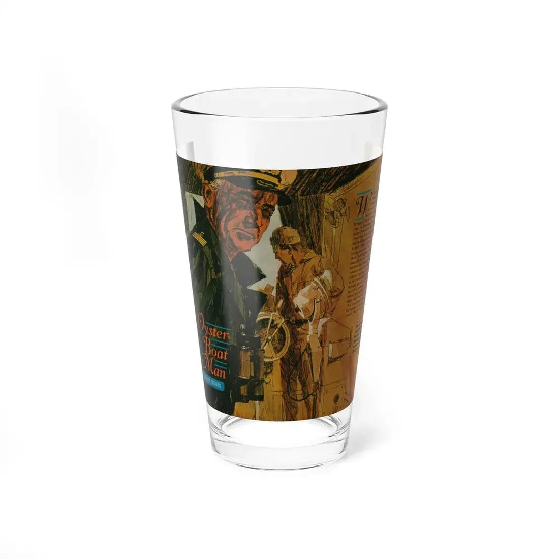 Oyster-Boat Man, Argosy, October 1964 (Magazine Illustration) Pint Glass 16oz 16oz - Go Mug Yourself