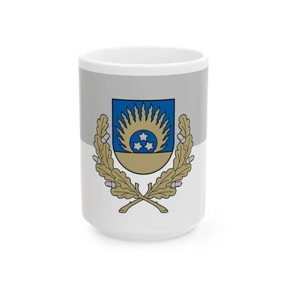 Ozolnieku novads flag (Latvia) White Coffee Mug 15oz - Go Mug Yourself