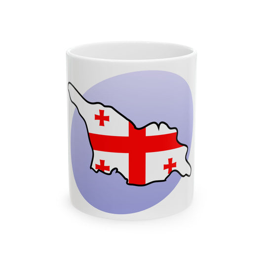 P Flag map of Georgia (Georgia) White Coffee Mug-11oz-Go Mug Yourself