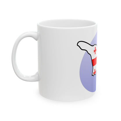 P Flag map of Georgia (Georgia) White Coffee Mug-Go Mug Yourself