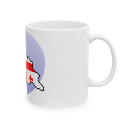 P Flag map of Georgia (Georgia) White Coffee Mug-Go Mug Yourself