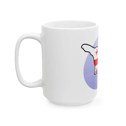 P Flag map of Georgia (Georgia) White Coffee Mug - Go Mug Yourself