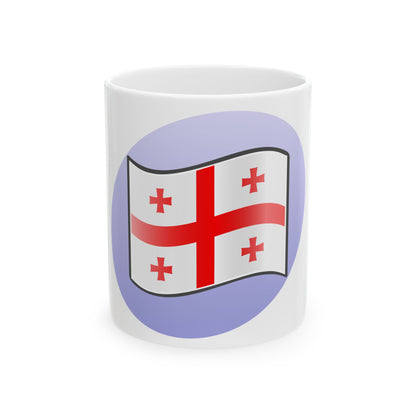 P Georgian flag (Georgia) White Coffee Mug-11oz-Go Mug Yourself