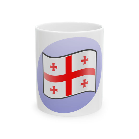 P Georgian flag (Georgia) White Coffee Mug-11oz-Go Mug Yourself