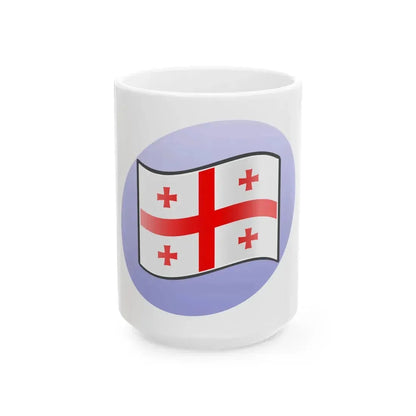 P Georgian flag (Georgia) White Coffee Mug 15oz - Go Mug Yourself