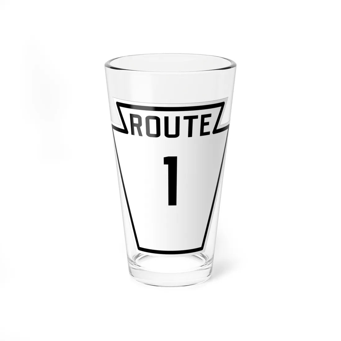 PA-1 1926 (Pennsylvania) (Road Sign) Pint Glass 16oz 16oz - Go Mug Yourself