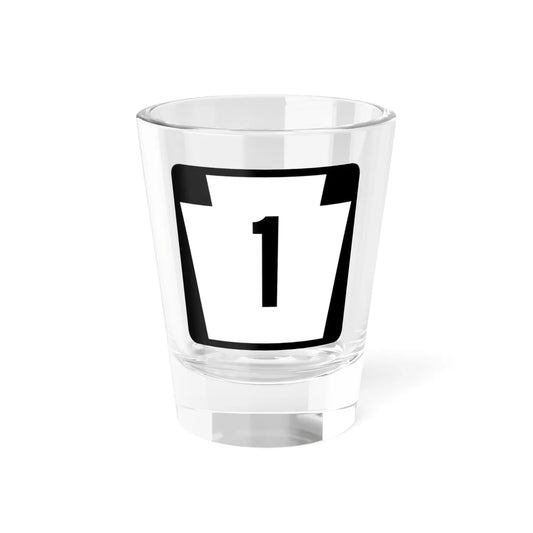 PA-1 (Pennsylvania) (Road Sign) Shot Glass 1.5oz 1.5oz - Go Mug Yourself