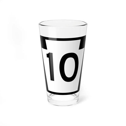 PA-10 (Pennsylvania) (Road Sign) Pint Glass 16oz 16oz - Go Mug Yourself