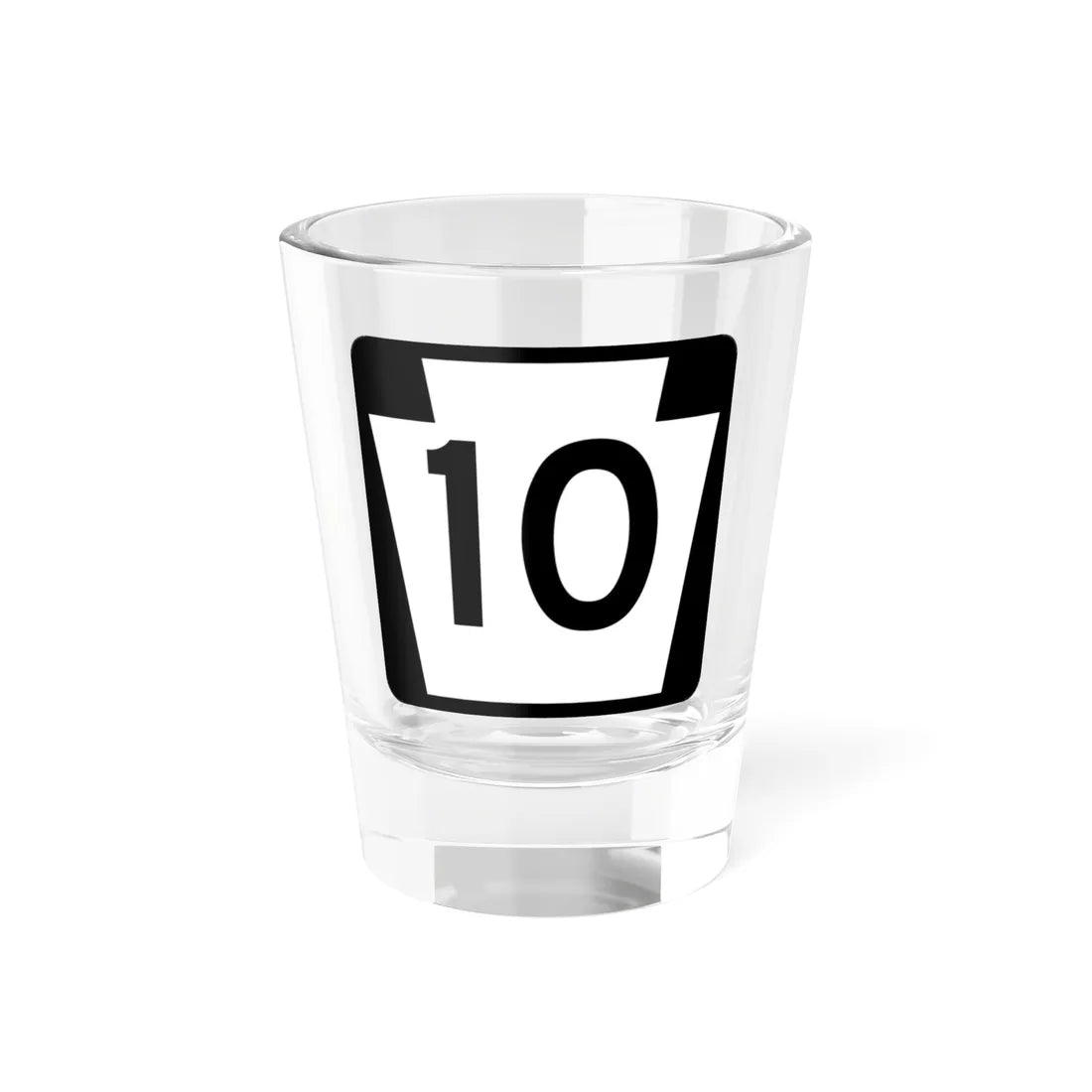 PA-10 (Pennsylvania) (Road Sign) Shot Glass 1.5oz 1.5oz - Go Mug Yourself