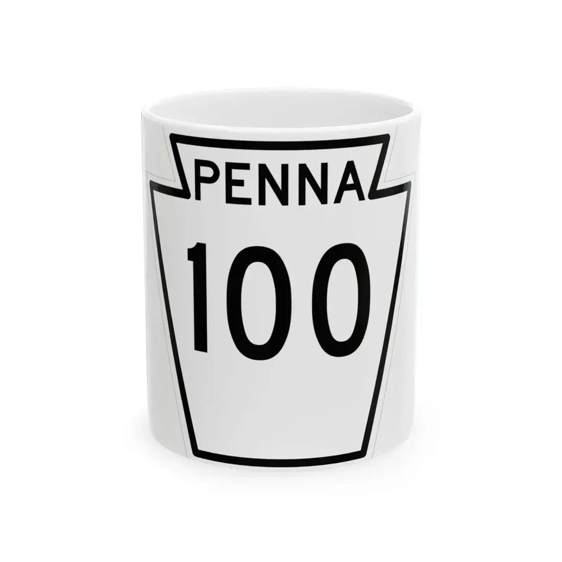 PA-100 1948 (Pennsylvania) (Road Sign) White Coffee Mug 11oz - Go Mug Yourself
