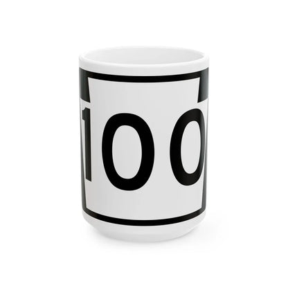PA-100 (Pennsylvania) (Road Sign) White Coffee Mug 15oz - Go Mug Yourself