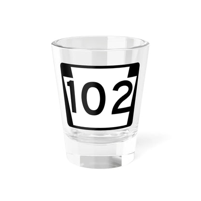 PA-102 (Pennsylvania) (Road Sign) Shot Glass 1.5oz 1.5oz - Go Mug Yourself