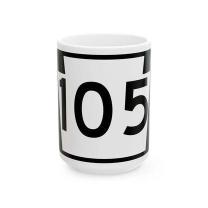 PA-105 (Pennsylvania) (Road Sign) White Coffee Mug 15oz - Go Mug Yourself